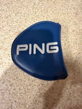 Ping Navy Putter Headcover with White Embroidered Logo